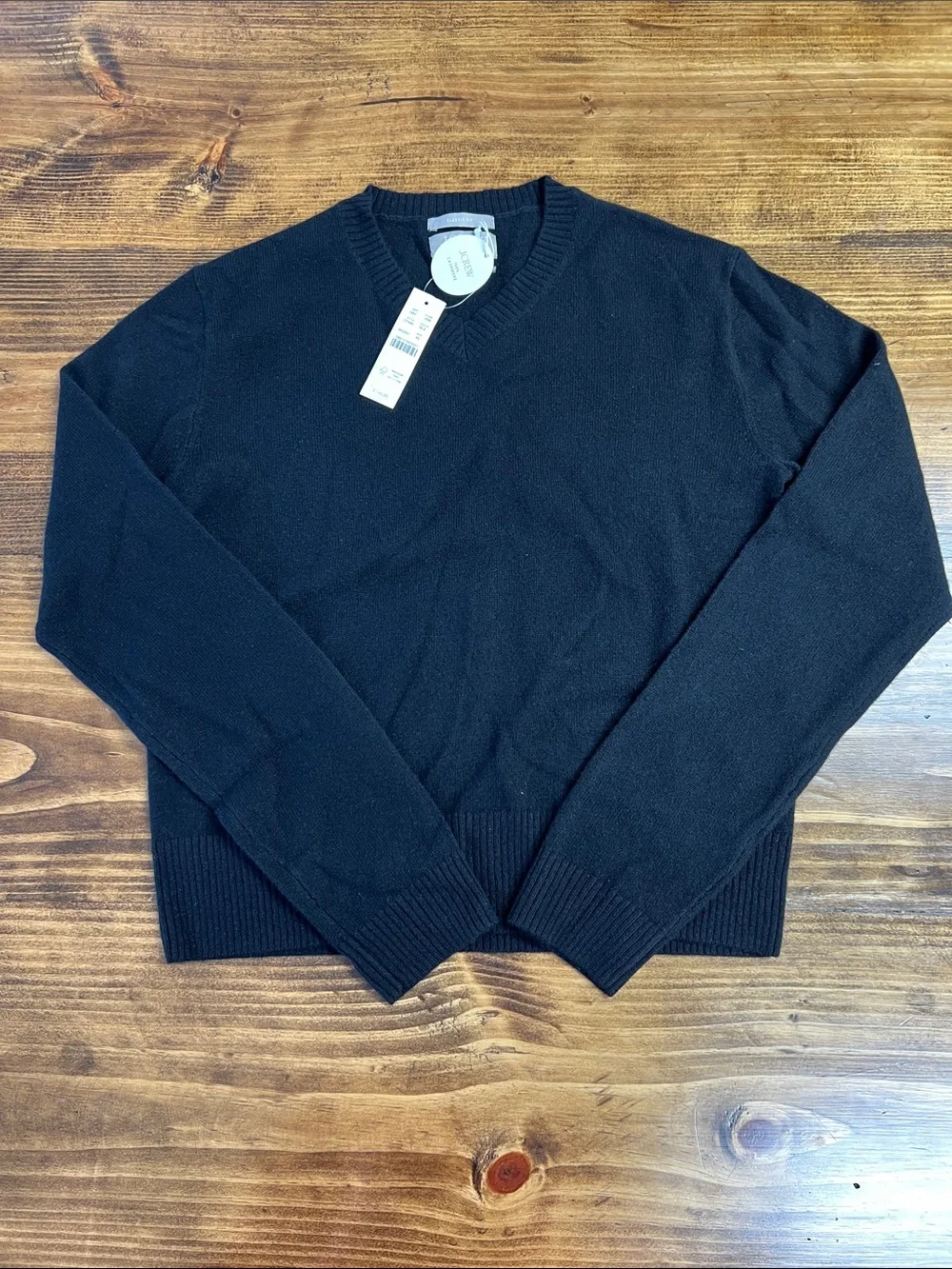 J. Crew Cashmere high V-neck sweater in Black Size XS NWT